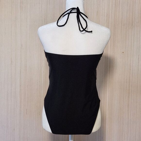 Aeropostale Double O-Ring Halter Monokini Black Swimsuit Women's Size Large - Picture 5 of 8